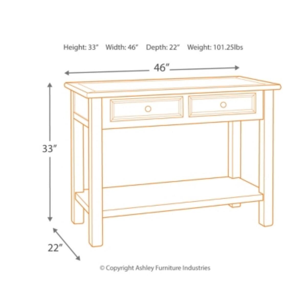 Bolanburg Sofa/Console Table - Image 5