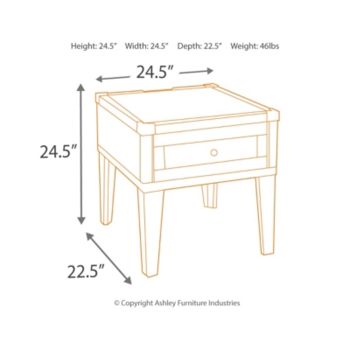 Todoe End Table with USB Ports & Outlets - Image 5