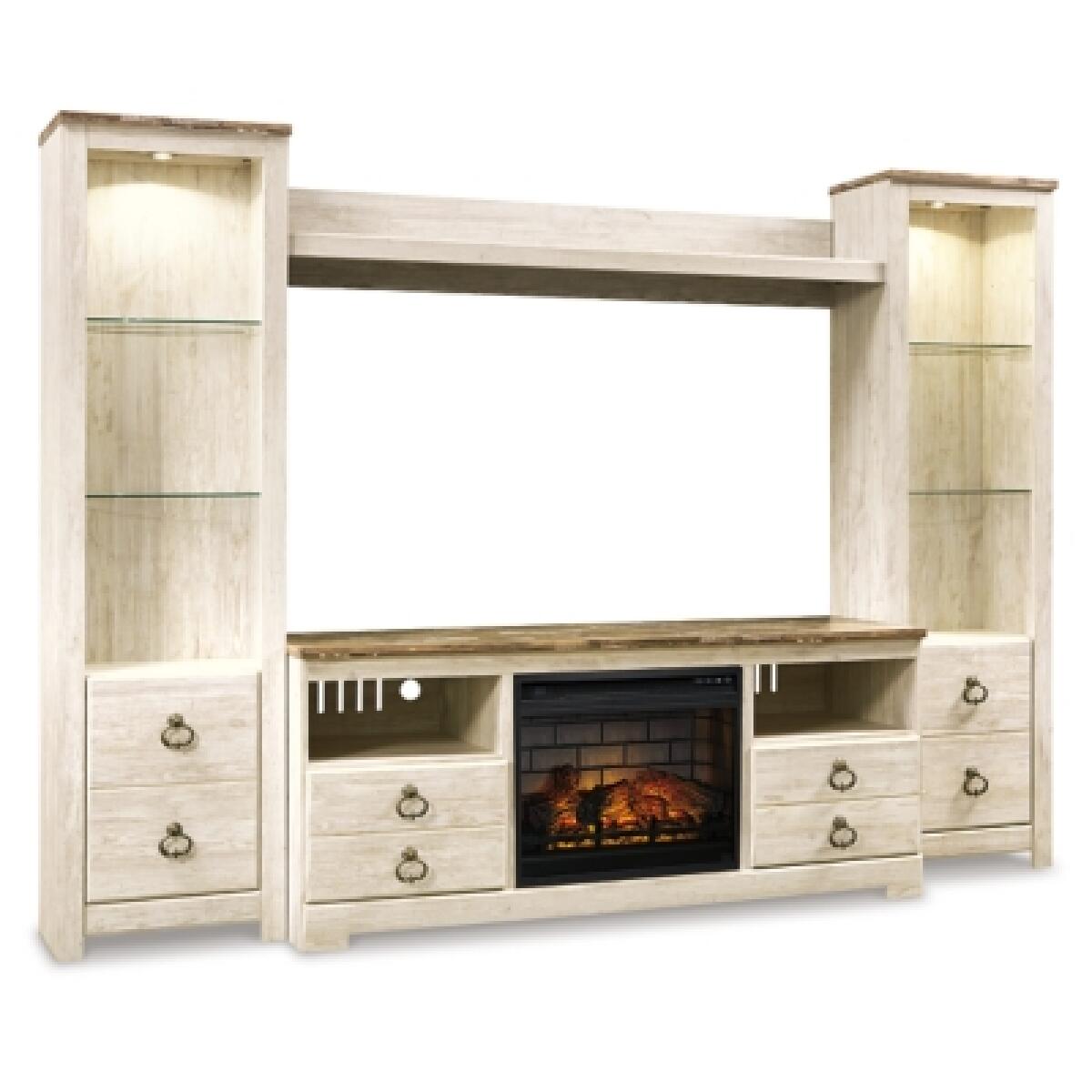 Willowton 4-Piece Entertainment Center with Electric Fireplace - Image 2