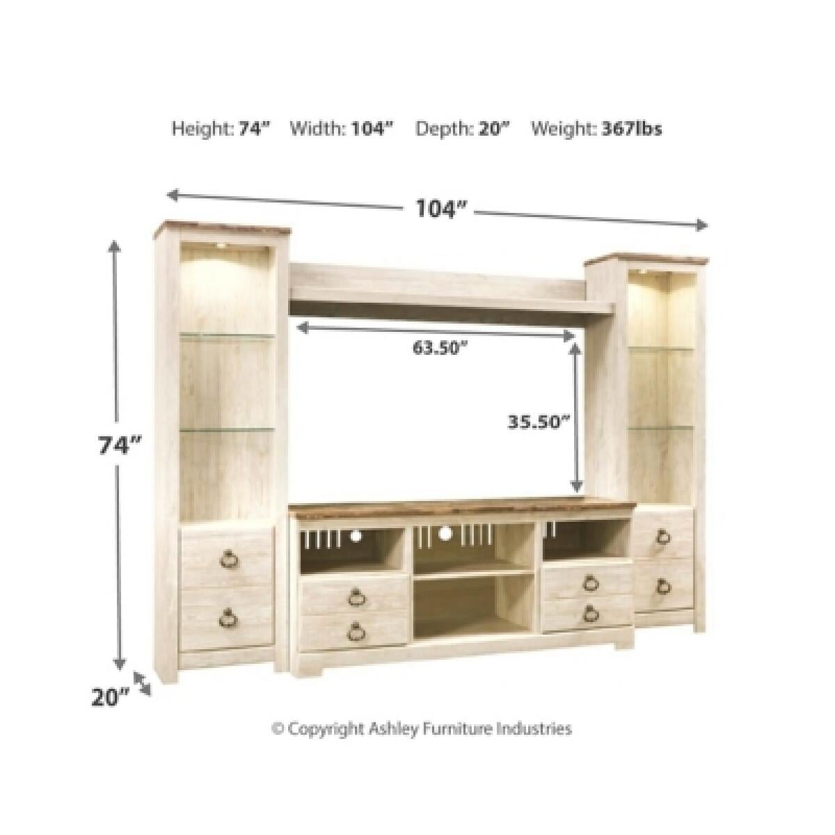 Willowton 4-Piece Entertainment Center - Image 3
