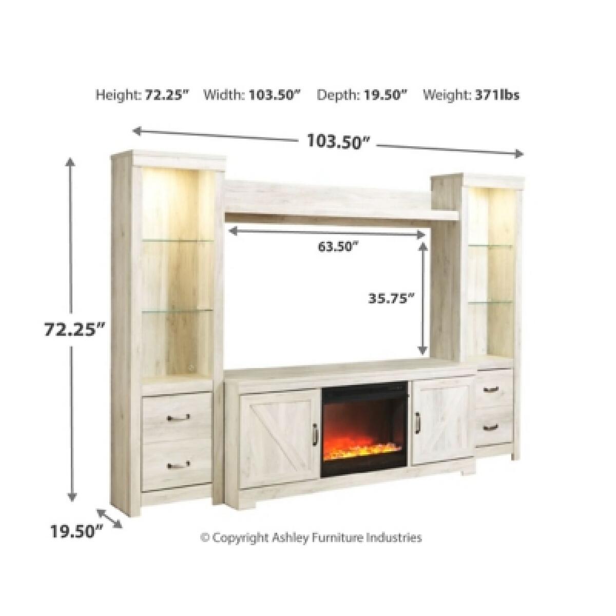 Bellaby 4-Piece Entertainment Center with Fireplace - Image 5