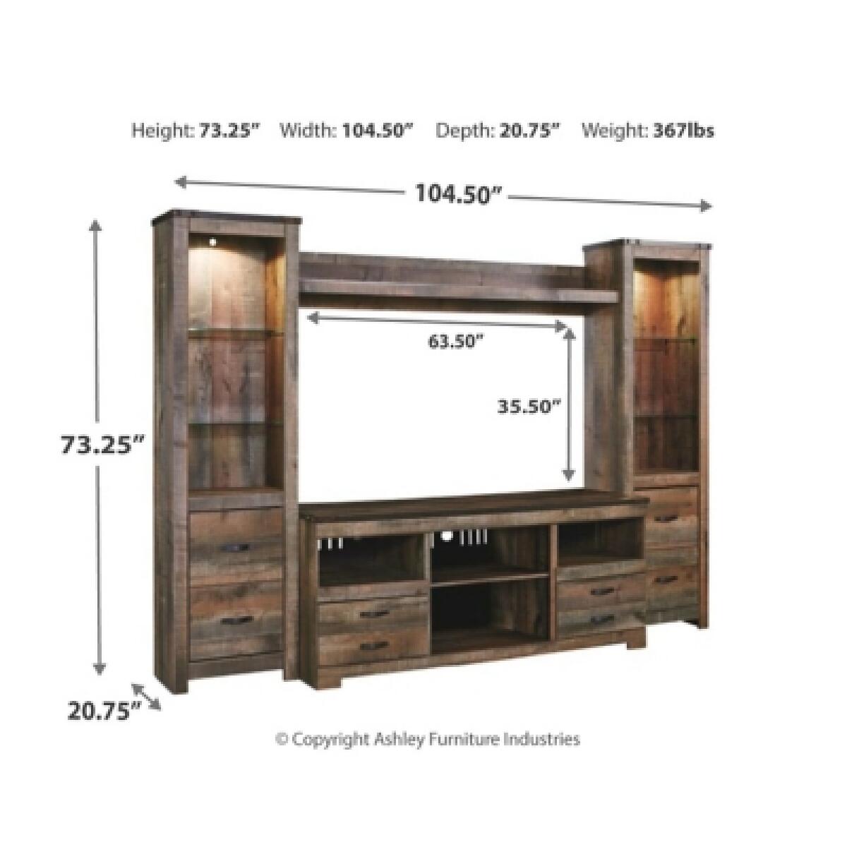 Trinell 4-Piece Entertainment Center - Image 4