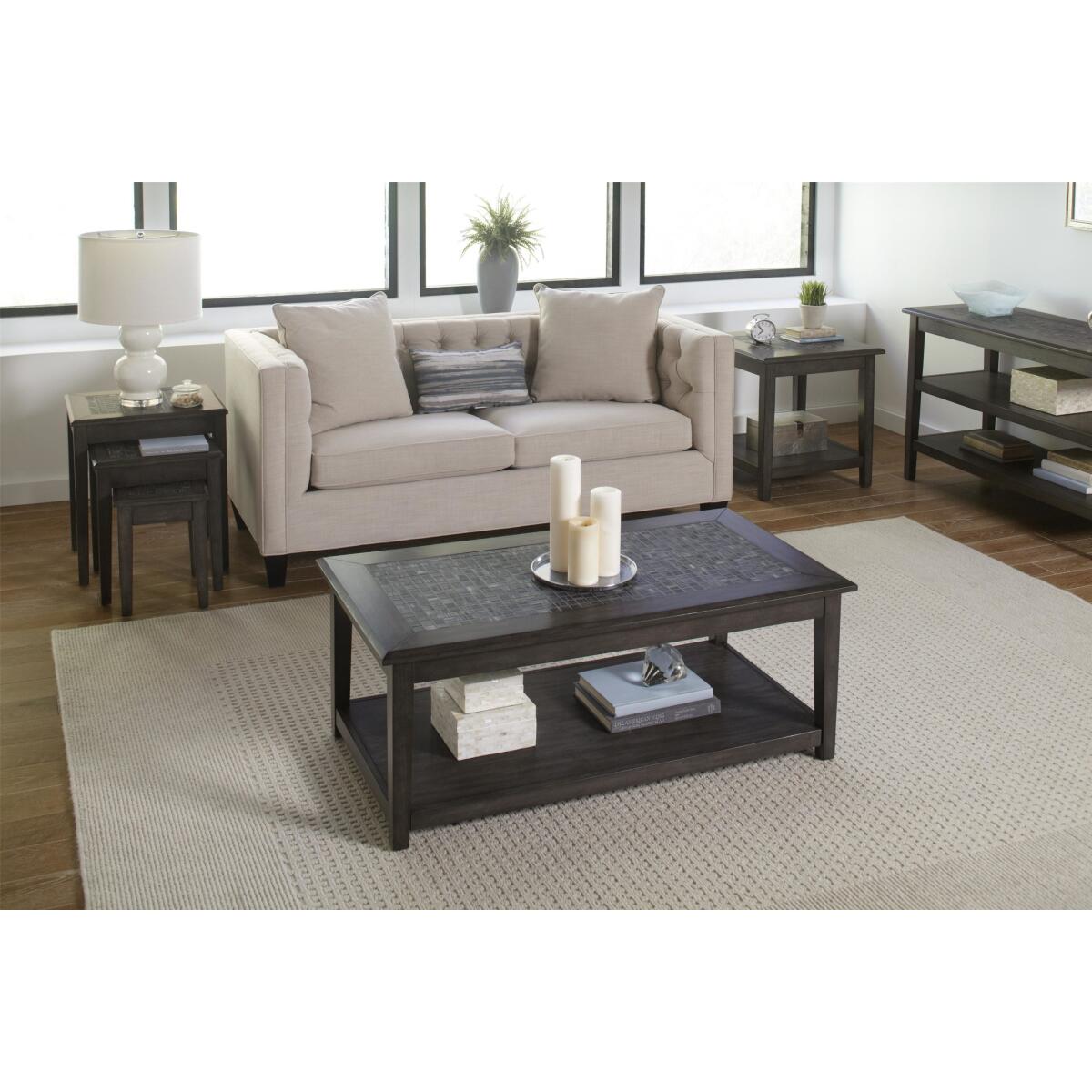 Grey Mosaic End Table - Image 2