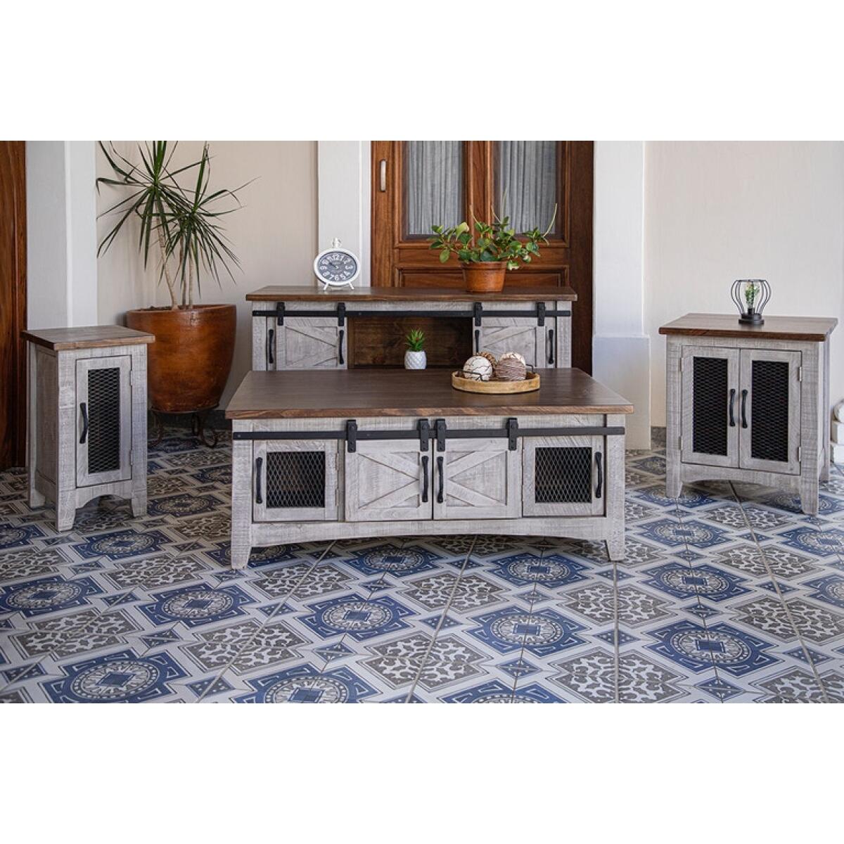 Pueblo Gray Cocktail Table 8 Doors - Image 3