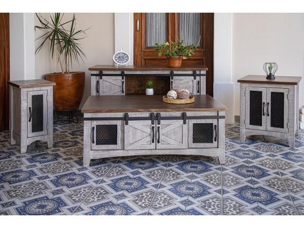 Pueblo Gray Cocktail Table 8 Doors - Image 3