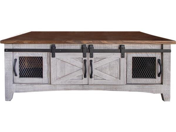 Pueblo Gray Cocktail Table 8 Doors