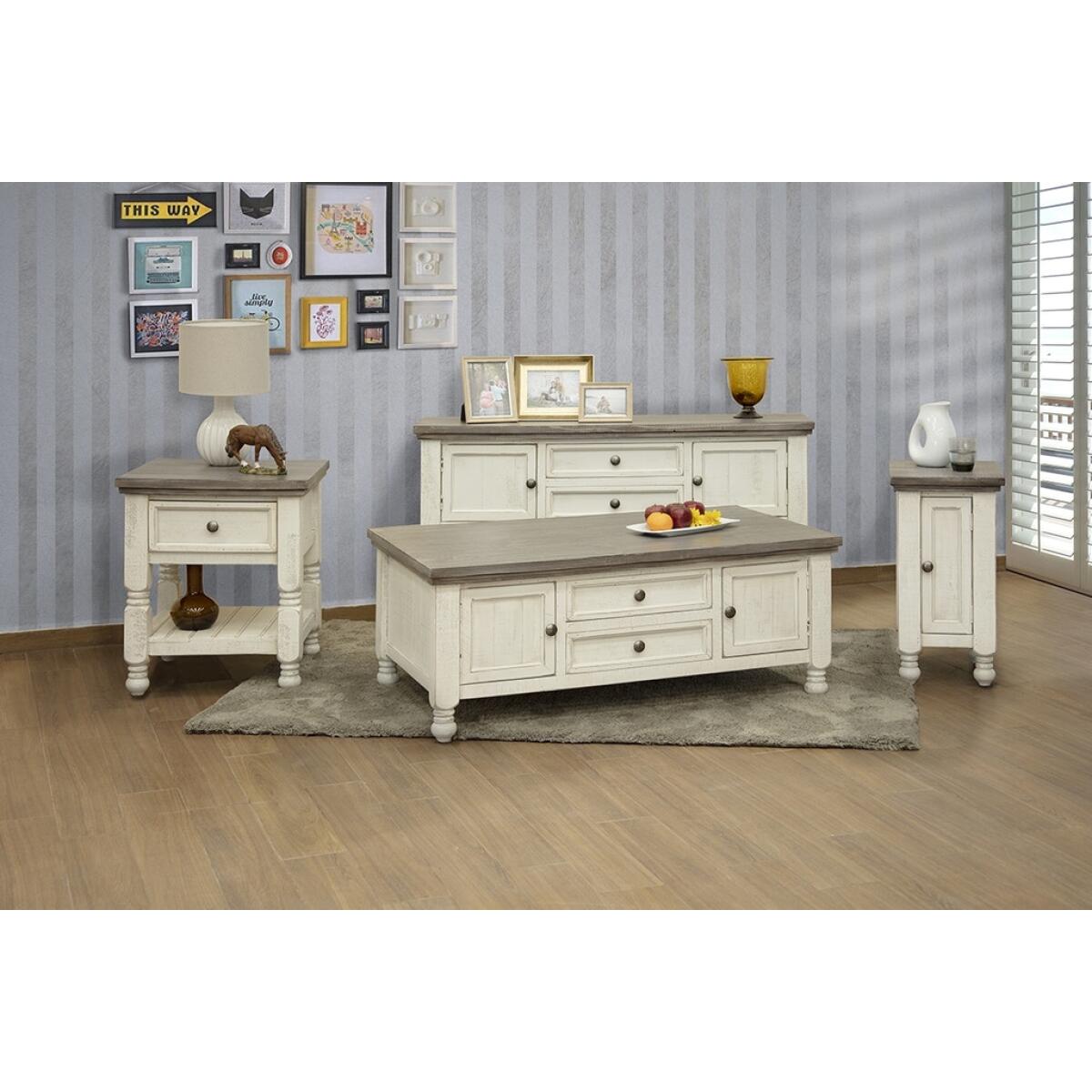 Stone 4 Drawers Cocktail Table IFD4691CKT - Image 2