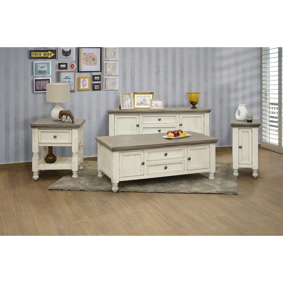 Stone 1 Door Chairside Table IFD4691CST - Image 2