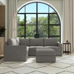 Flex 4-Seat Sectional with Narrow Arm and Ottoman by homestyles - Image 3