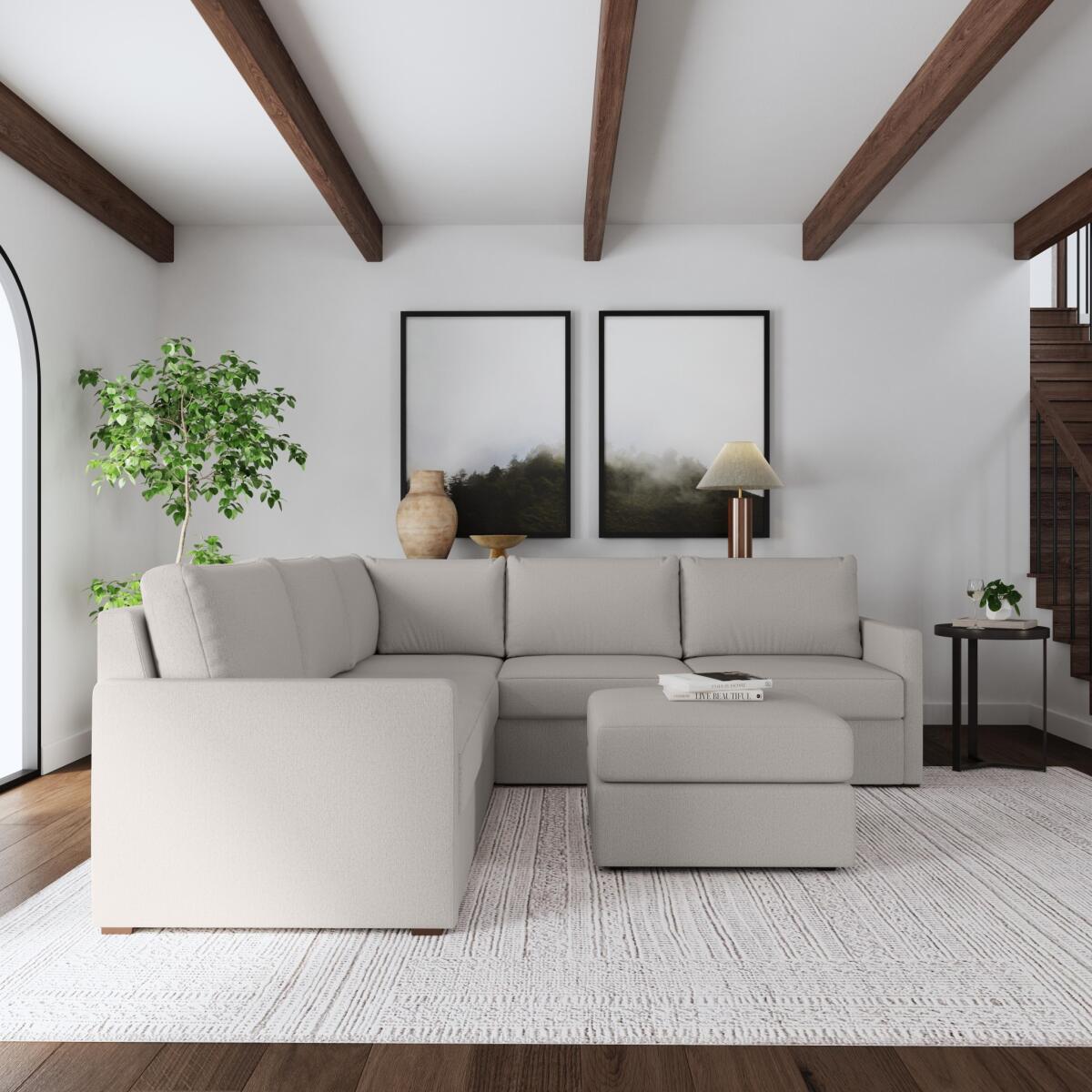 Flex 5-Seat Sectional with Narrow Arm and Ottoman by homestyles - Image 3