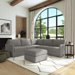 Flex 5-Seat Sectional with Narrow Arm and Ottoman by homestyles - Image 3