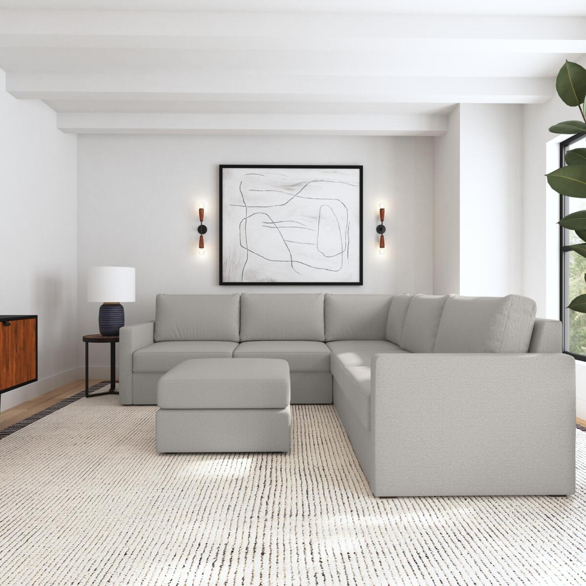 Flex 5-Seat Sectional with Standard Arm and Ottoman by homestyles - Image 3