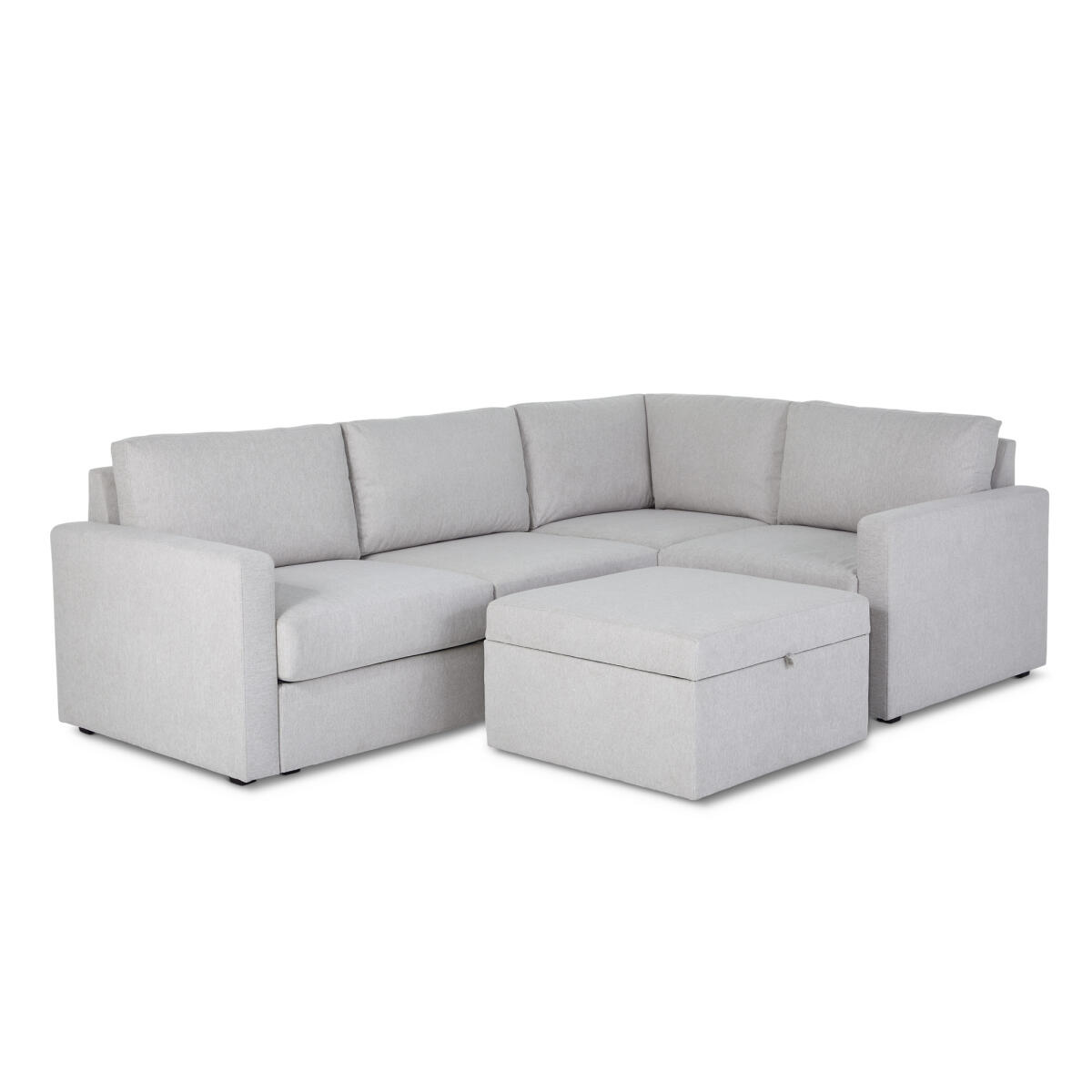 Flex 4-Seat Sectional with Standard Arm and Storage Ottoman by homestyles - Image 2