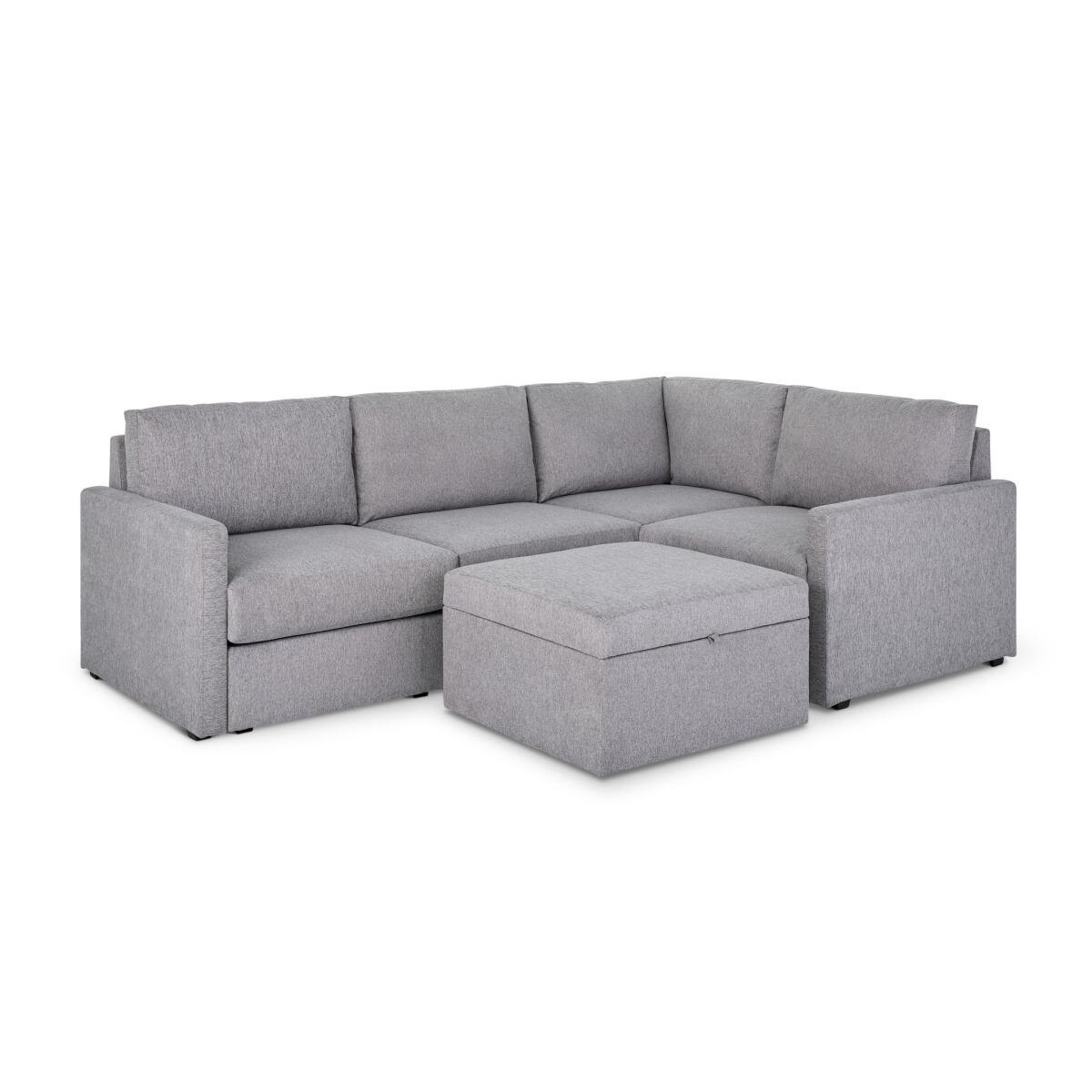 Flex 4-Seat Sectional with Narrow Arm and Storage Ottoman by homestyles - Image 2