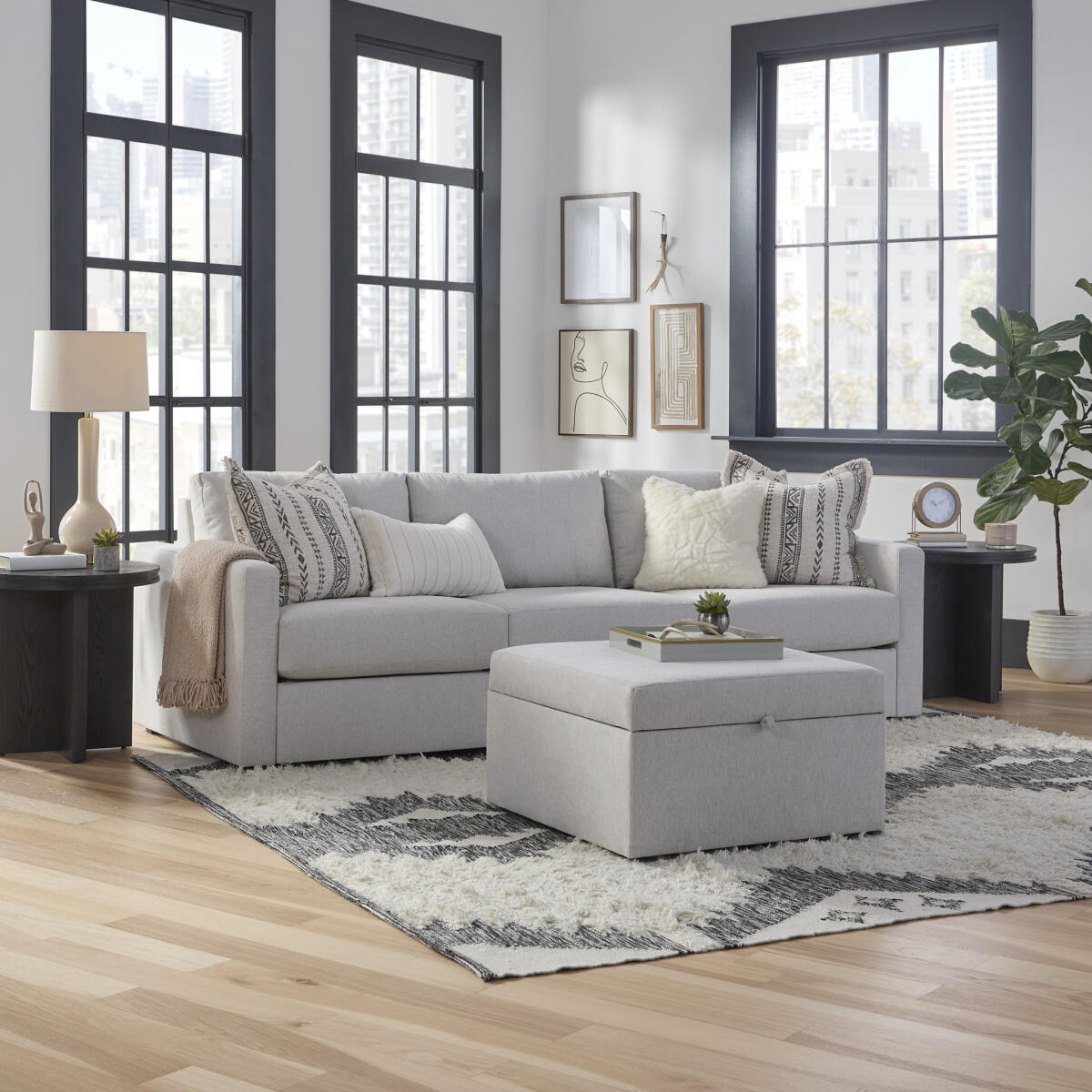 Flex Sofa with Standard Arm and Storage Ottoman by homestyles - Image 3