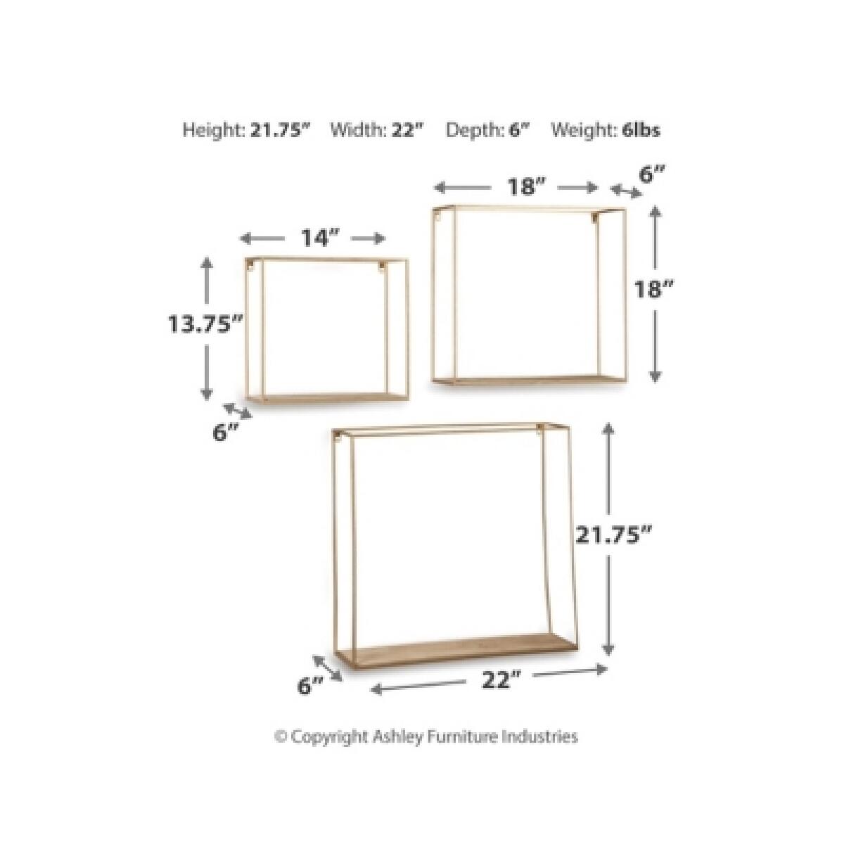 Efharis Wall Shelf (Set of 3) - Image 4
