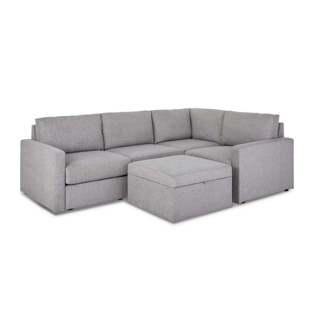 Flex 4-Seat Sectional with Standard Arm and Storage Ottoman by homestyles - Image 2