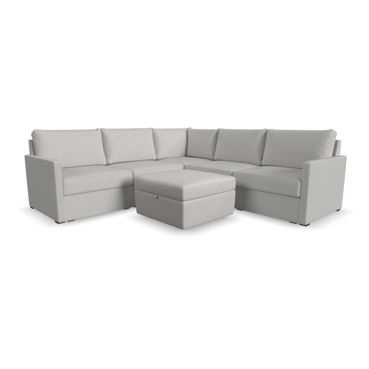 Flex 5-Seat Sectional with Narrow Arm and Storage Ottoman by homestyles - Image 2