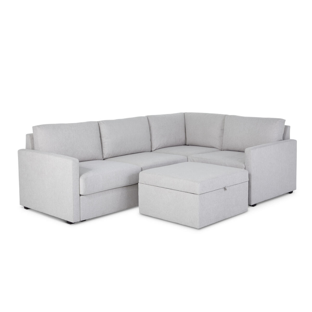 Flex 4-Seat Sectional with Narrow Arm and Storage Ottoman by homestyles - Image 2